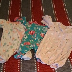 Adorable Kids One Piece Set - Pink, Green, Cream